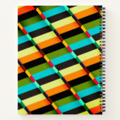 Carnet Coloré Moderne Rayures Abstraites & Monogramme (Dos)