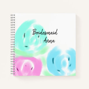Carnet Coloré pastel aquarelle floral demoiselle d'honneu