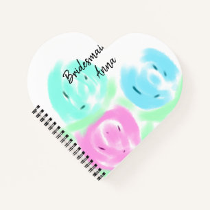 Carnet Coloré pastel aquarelle floral demoiselle d'honneu