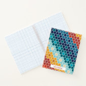 Carnet Coloré Retro Mosaïque Florale Motif Hexagon (Intérieur)