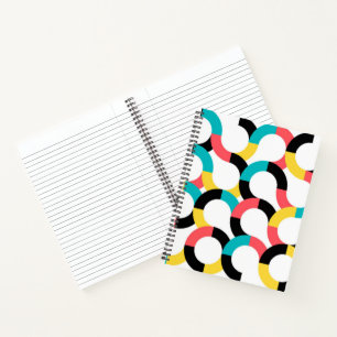Carnet Coloré, tendance, joyeux, moderne géométrique amus