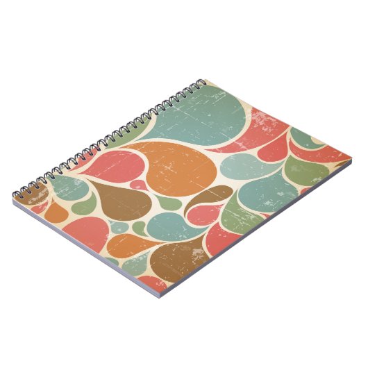 Carnet Colorés : Motif rétro Abstrait. (Côté gauche)