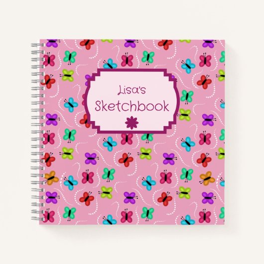 Carnet Colorful Butterflies and Dots  (Devant)