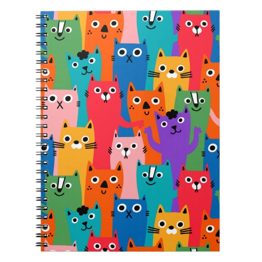 Carnet Colorful cats pattern (Devant)