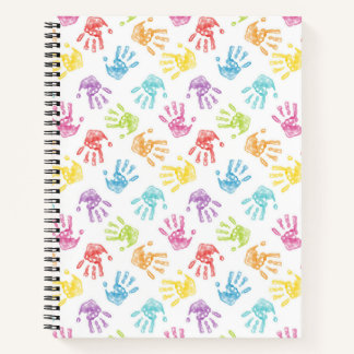 CARNET COLORFUL CHILDS HAND PRINTS BACK TO SCHOOL