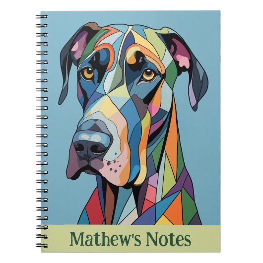Carnet Colorful Cubist Great Dane (Devant)