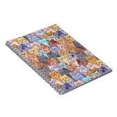 Carnet Colorful Cute Cat Crowd Pattern Whimsical Cat Face (Côté Droit)