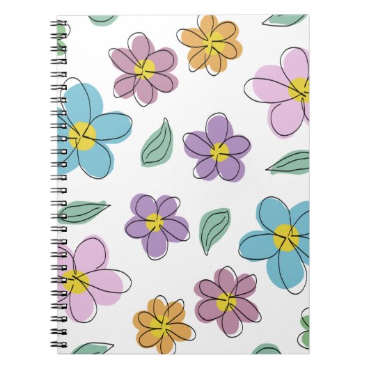 Carnet Colorful floral print (Devant)