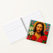 Carnet Colorful Flowers Jesus Notebook. (Intérieur)