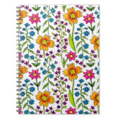 Carnet Colorful Hand-Drawn Wildflower Pattern  (Devant)
