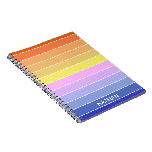 Carnet Colorful Horizontal Stripes Personalised (Côté Droit)