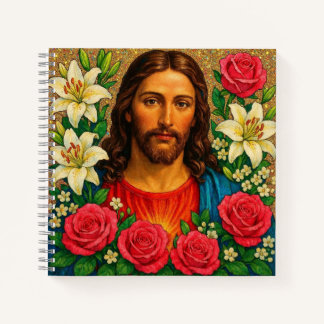 Carnet Colorful Jesus Floral Notebook.