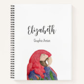 Carnet Colorful Macaw Tropical Parrot Illustration (Devant)