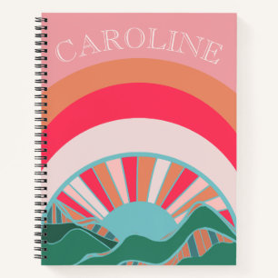 Carnet Colorful Mountain Sun Girls Custom