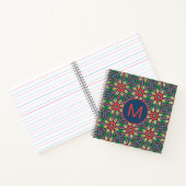 Carnet Colorful Ornate Kaleidoscope Pattern Monogram (Intérieur)