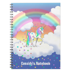 Carnet Colorful Rainbow Unicorn and Stars