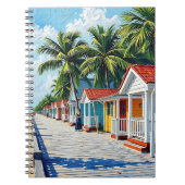 Carnet Colorful Tropical Vibrant Beach Huts (Devant)