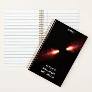 Carnet Comètes qui entrent en collision Orange Espace Cos