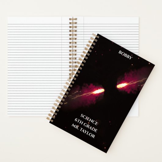 Carnet Comètes rouges en collision Espace cosmique rouge (À l'intérieur)