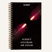 Carnet Comètes rouges en collision Espace cosmique rouge (Recto)
