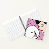 Carnet Comic Girl avec ordinateur portable Bichon Frise (Intérieur)