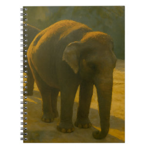 Carnet Compagnons d'or - Trio d'éléphants à lumière chaud