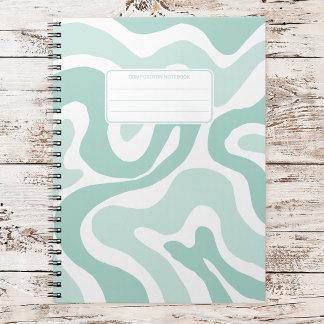 Carnet Composition Abstraite avec Tourbillons de Liquide 