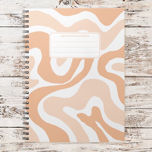 Carnet Composition Abstraite avec Tourbillons de Liquide 