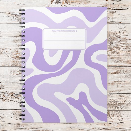 Carnet Composition Abstraite avec Tourbillons de Liquide 