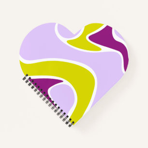 Carnet Composition Abstraite en couleurs violettes et ver