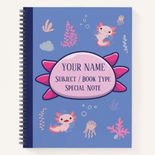 Carnet Composition Bloc-notes Cute Axolotl Motif aquatiqu