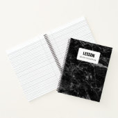 Carnet Composition de leçon personnalisée en marbre noir (Intérieur)