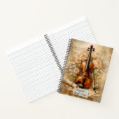 Carnet Composition de violon floral vintage (Intérieur)