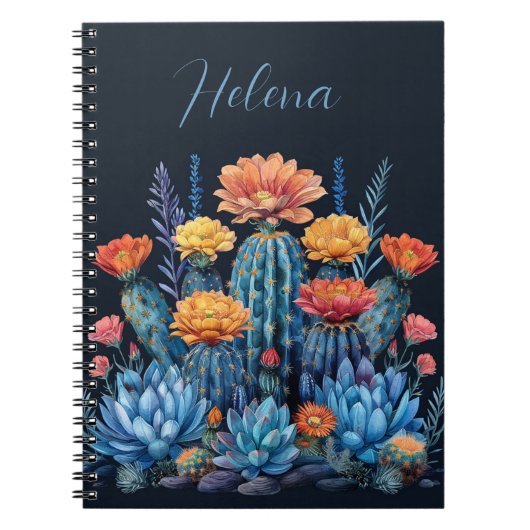 Carnet Composition des cactus à fleurs, succulents (Devant)