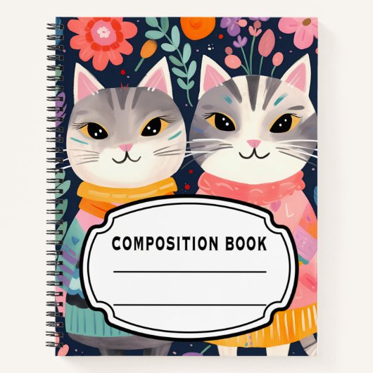 Carnet Composition des chats Boho (Devant)