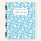 Carnet Composition d'impression de marguerite bleue (Devant)