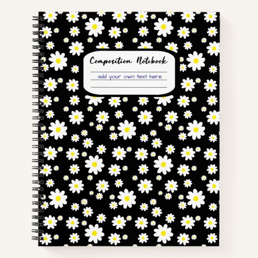 Carnet Composition d'impression noir et blanc (Devant)