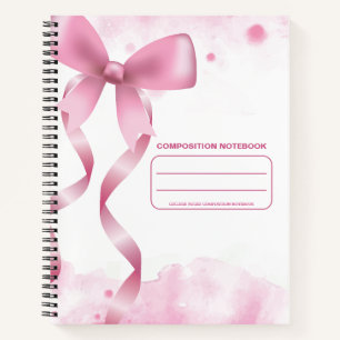 Carnet Composition du collège Pink Bow