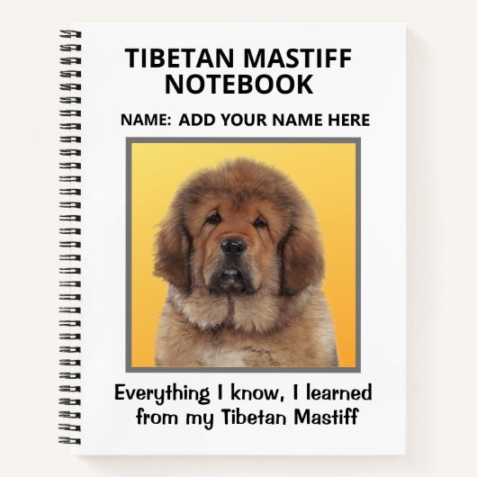 Carnet Composition du Mastiff tibétain (Devant)