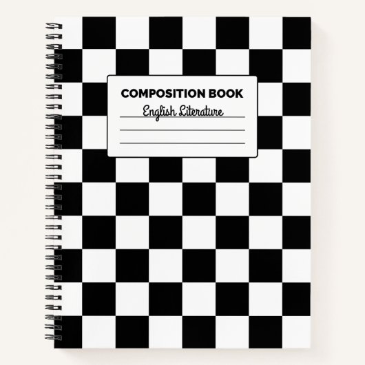 Carnet Composition en damier noir et blanc (Devant)