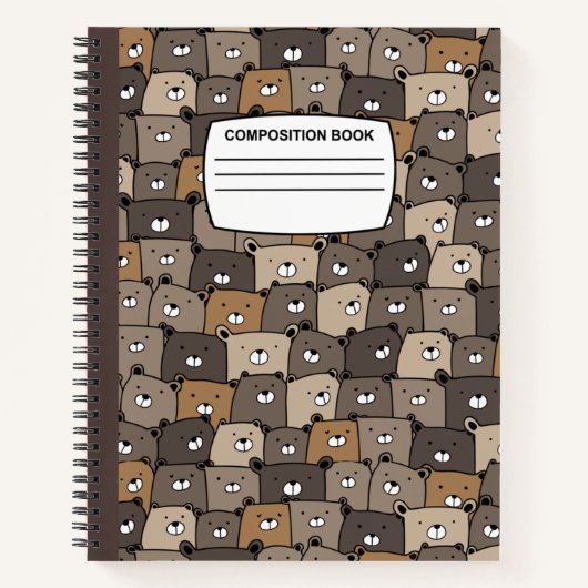 Carnet Composition en spirale sans soudure de l'ours en p (Devant)