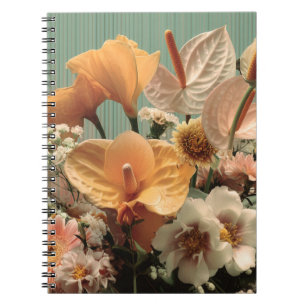 Carnet Composition florale d'anthurium et de fleurs tropi