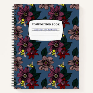 Carnet Composition florale foncée