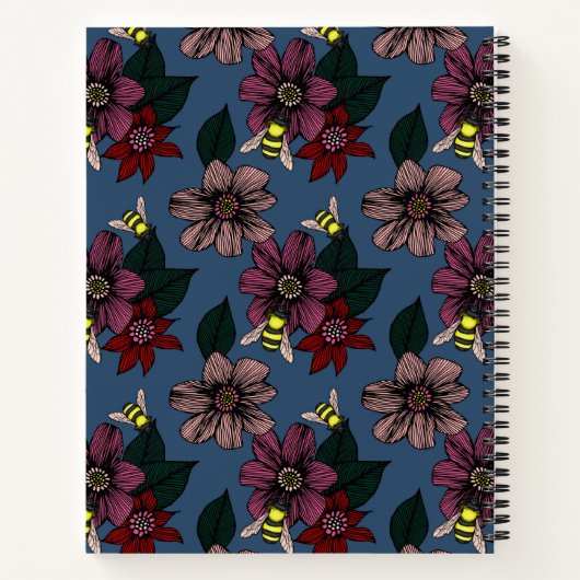 Carnet Composition florale foncée (Dos)