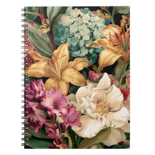 Carnet Composition florale vintage vibrante (Devant)