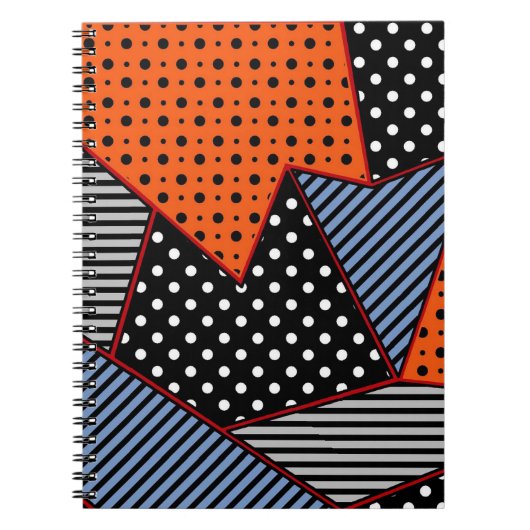 Carnet Composition géométrique Abstraite : Bleu orange (Devant)