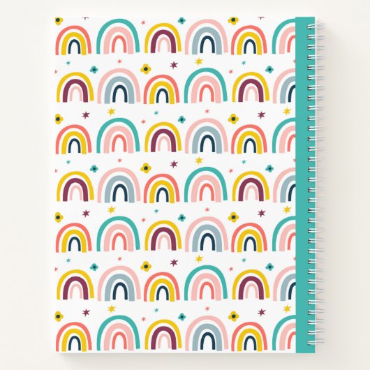 Carnet Composition Motif arc-en-ciel personnalisée (Dos)