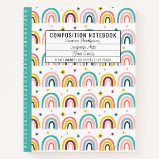 Carnet Composition Motif arc-en-ciel personnalisée