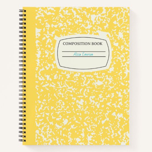 Carnet Composition Personnalisable Jaune classique (Devant)