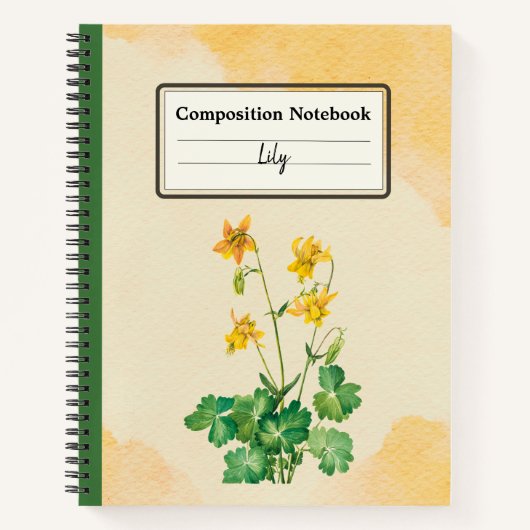 Carnet Composition personnalisée à la Columbine de citron (Devant)